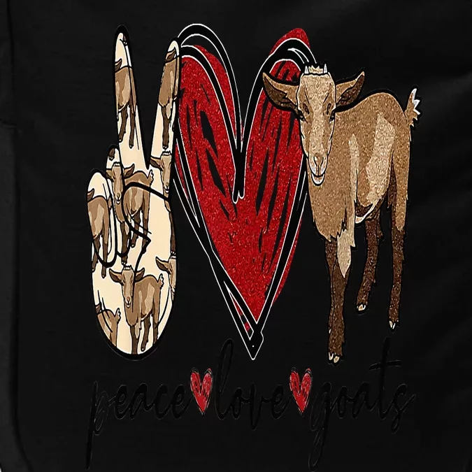 Peace Love Goats Farm Girl Goat Lover Gift Funny Goat Impact Tech Backpack