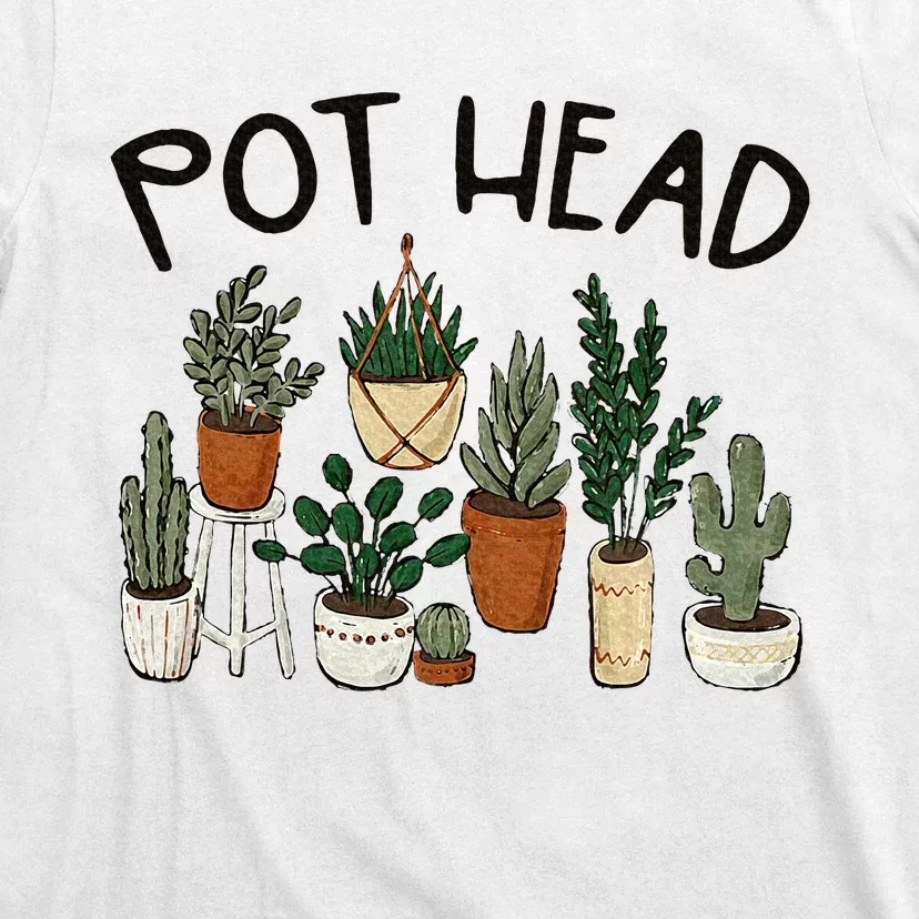 Plant Lover Gardener Pot Head Succulent Funny T-Shirt