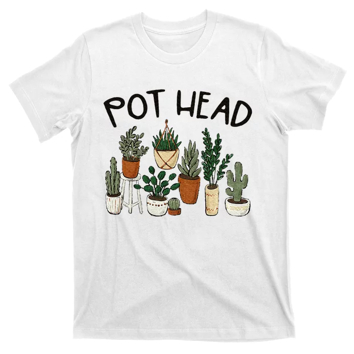 Plant Lover Gardener Pot Head Succulent Funny T-Shirt