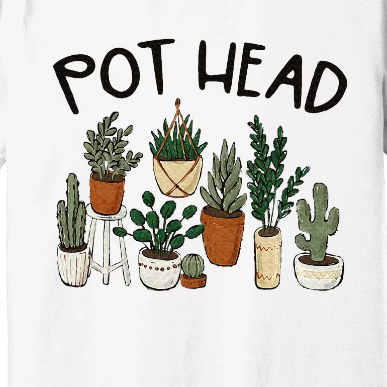 Plant Lover Gardener Pot Head Succulent Funny Premium T-Shirt