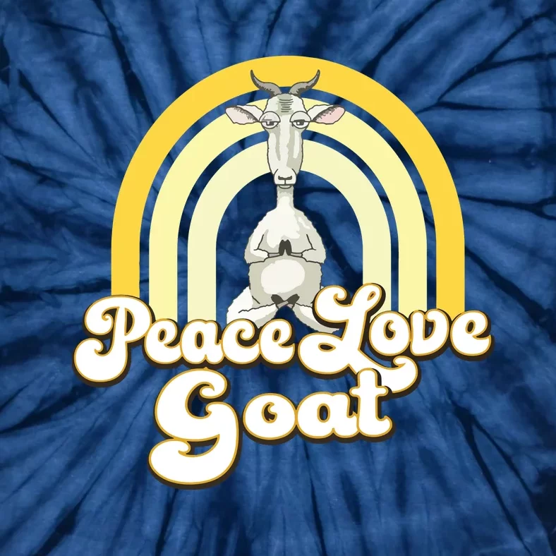 PEACE LOVE GOAT Beige Yellow Cute Hippie Yoga Goat Premium Tie-Dye T-Shirt