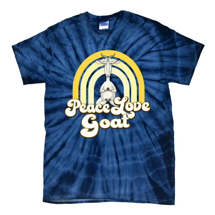 PEACE LOVE GOAT Beige Yellow Cute Hippie Yoga Goat Premium Tie-Dye T-Shirt