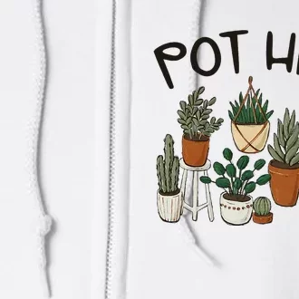 Plant Lover Gardener Pot Head Succulent Full Zip Hoodie