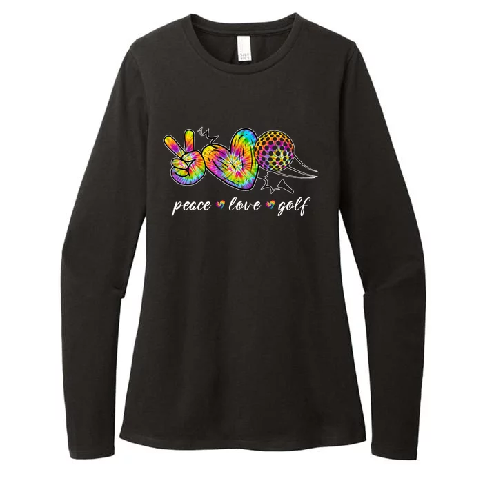 Peace Love Golf Rainbow Gift Womens CVC Long Sleeve Shirt