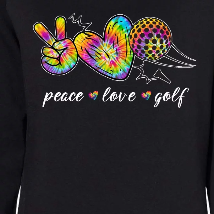 Peace Love Golf Rainbow Gift Womens California Wash Sweatshirt