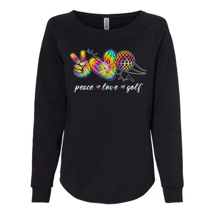 Peace Love Golf Rainbow Gift Womens California Wash Sweatshirt