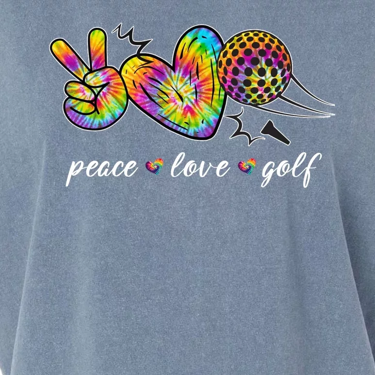 Peace Love Golf Rainbow Gift Garment-Dyed Women's Muscle Tee