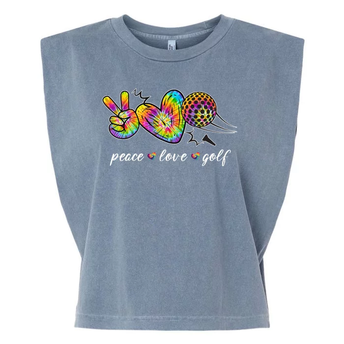 Peace Love Golf Rainbow Gift Garment-Dyed Women's Muscle Tee