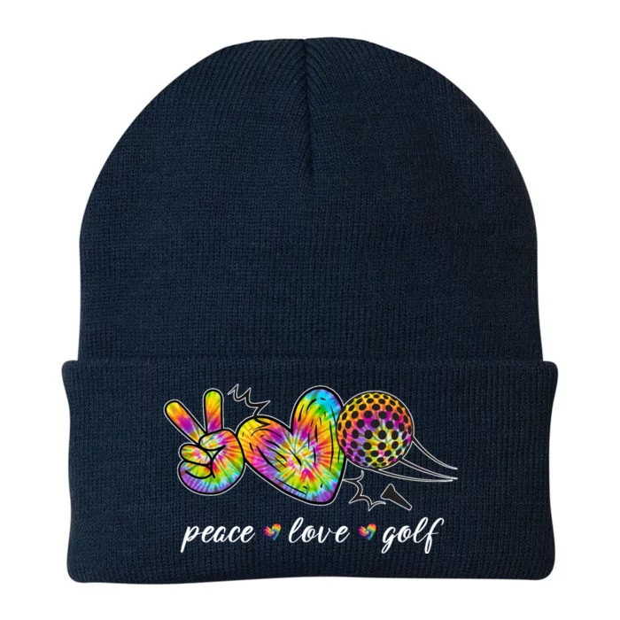 Peace Love Golf Rainbow Gift Knit Cap Winter Beanie