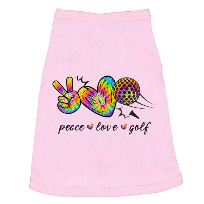 Peace Love Golf Rainbow Gift Doggie Tank