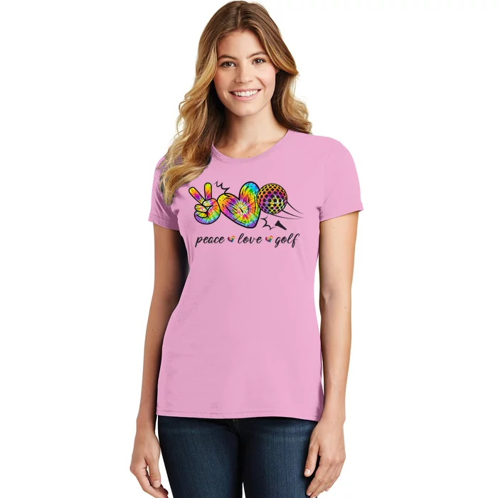 Peace Love Golf Rainbow Gift Women's T-Shirt