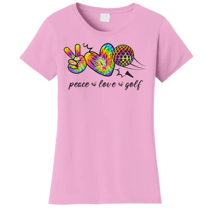 Peace Love Golf Rainbow Gift Women's T-Shirt