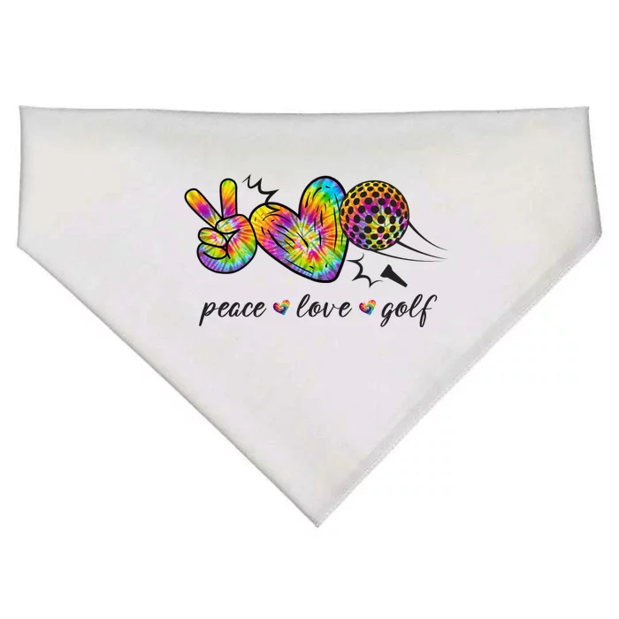 Peace Love Golf Rainbow Gift USA-Made Doggie Bandana