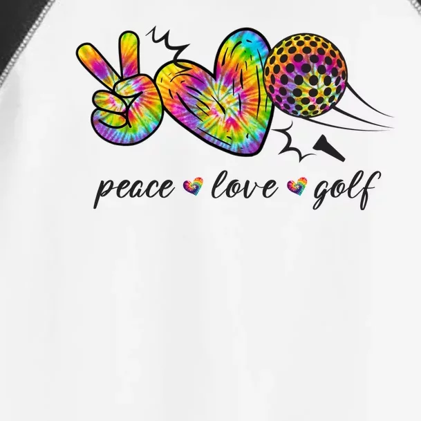 Peace Love Golf Rainbow Gift Toddler Fine Jersey T-Shirt