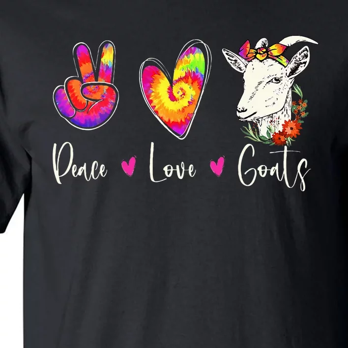 Peace Love Goats Goat Whisperer Farm Animal Lover Farmer Tall T-Shirt