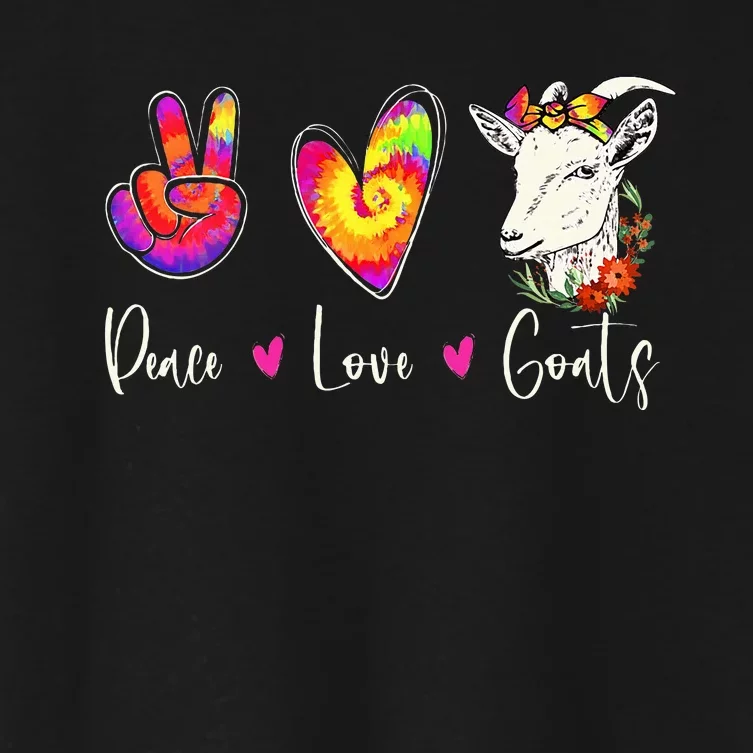 Peace Love Goats Goat Whisperer Farm Animal Lover Farmer Women's Crop Top Tee