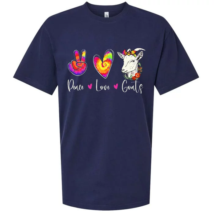 Peace Love Goats Goat Whisperer Farm Animal Lover Farmer Sueded Cloud Jersey T-Shirt