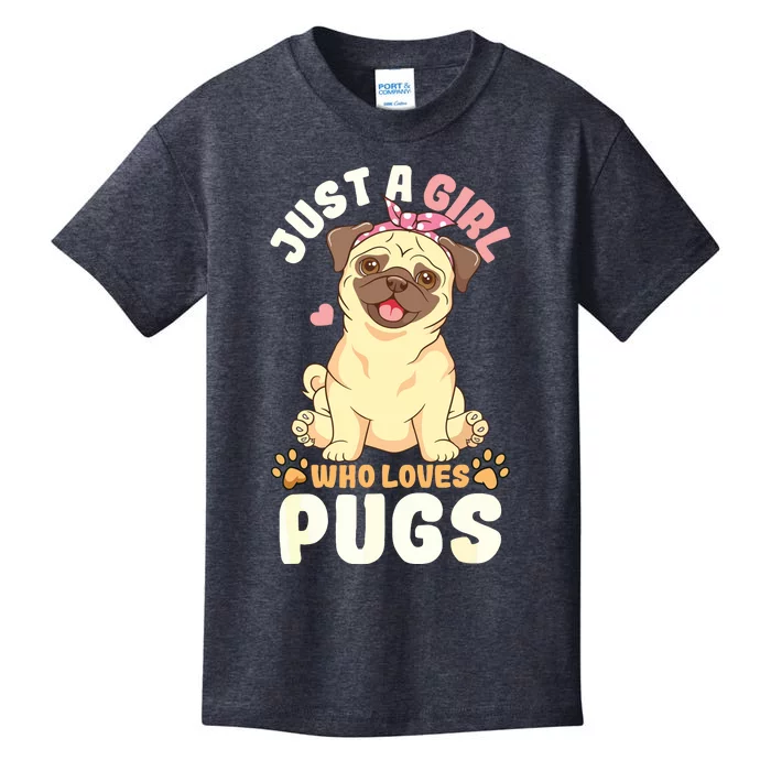 Pug Love Girl Kids T-Shirt