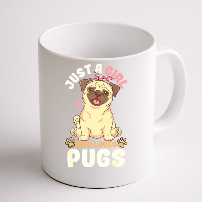 Pug Love Girl Front & Back Coffee Mug