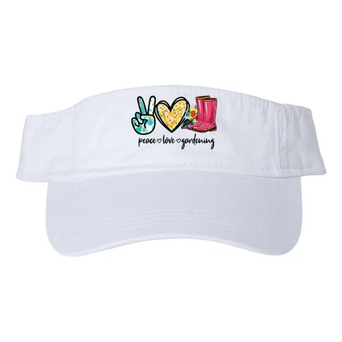 Peace Love Gardening Tools Flowers Garden Lover Fun Gardener Valucap Bio-Washed Visor