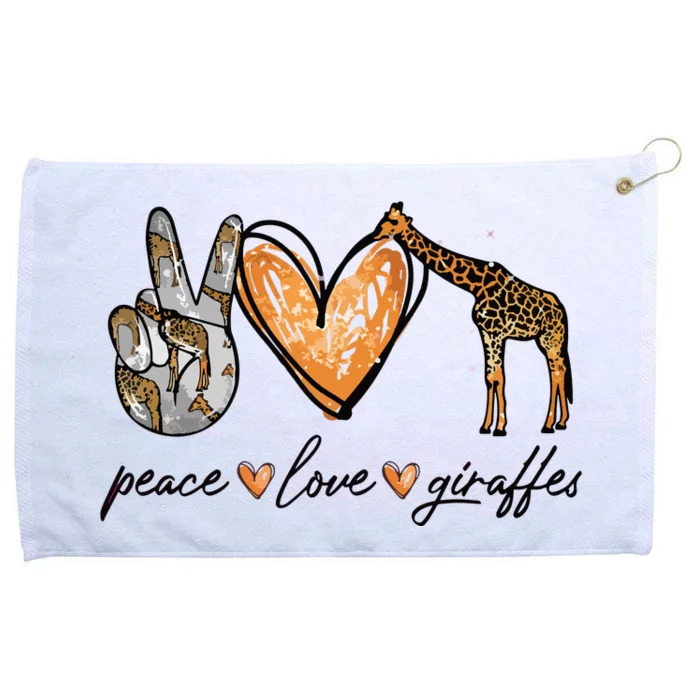 Peace Love Giraffes Gifts Peace Hand Sign Heart Grommeted Golf Towel