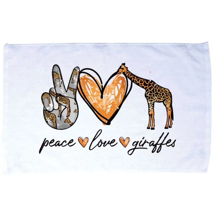 Peace Love Giraffes Gifts Peace Hand Sign Heart Microfiber Hand Towel