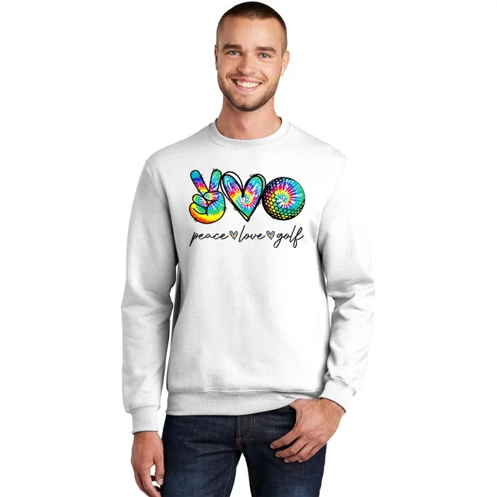 Peace Love Golf Tie Dye Cute Golf Lovers Sweatshirt