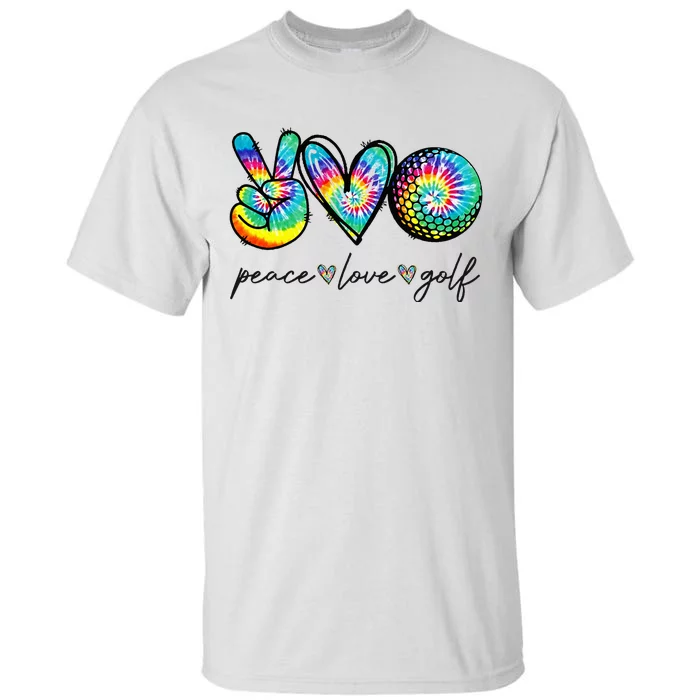 Peace Love Golf Tie Dye Cute Golf Lovers Tall T-Shirt