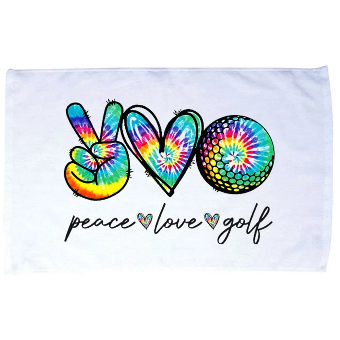 Peace Love Golf Tie Dye Cute Golf Lovers Microfiber Hand Towel