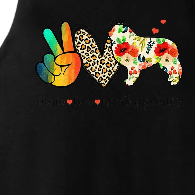 Peace Love Great Pyrenees Funny Tee For Dog Lover Ladies Tri-Blend Wicking Tank