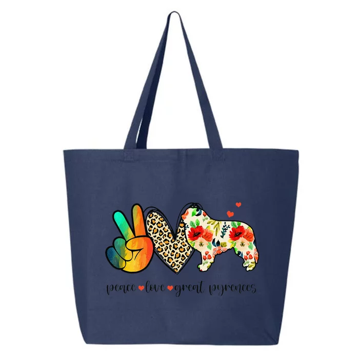 Peace Love Great Pyrenees Funny Tee For Dog Lover 25L Jumbo Tote