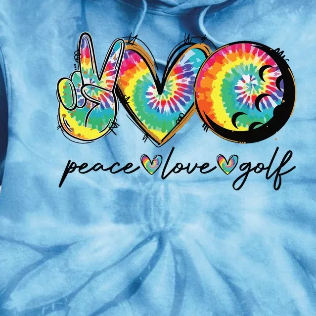 Peace Love Golf Funny Tie Dye Golf Lovers Tie Dye Hoodie