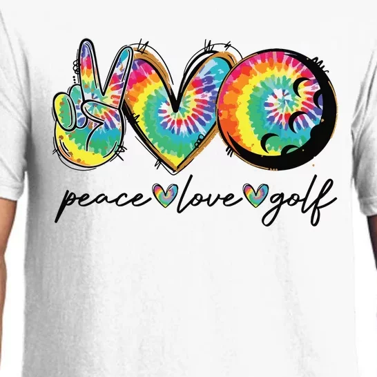 Peace Love Golf Funny Tie Dye Golf Lovers Pajama Set