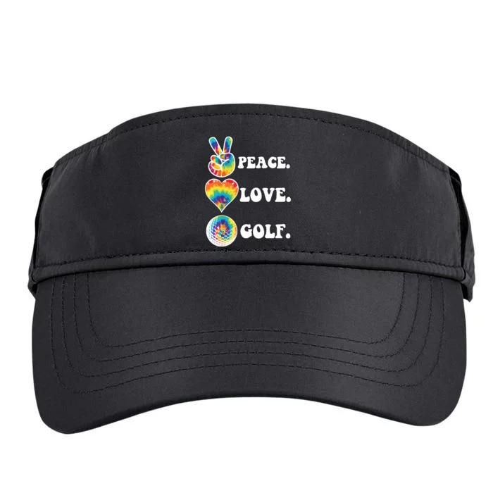 Peace Love Golf Funny Tie Dye Golf Lovers Adult Drive Performance Visor