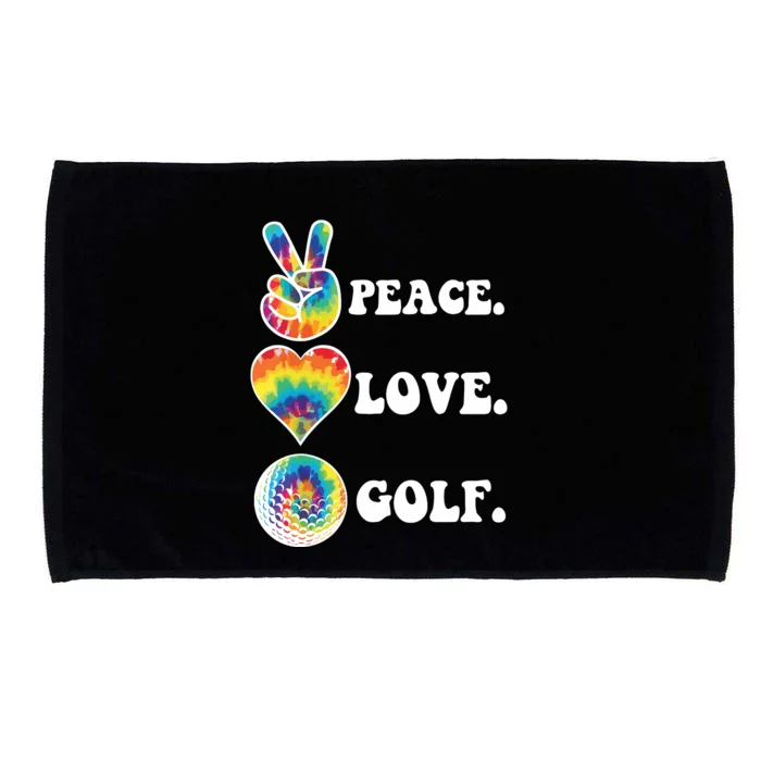 Peace Love Golf Funny Tie Dye Golf Lovers Microfiber Hand Towel