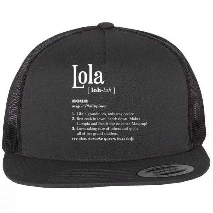 Philippines Lola Gift Pinoy Flat Bill Trucker Hat