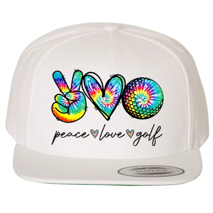 Peace Love Golf Tie Dye Cute Golf Lovers Wool Snapback Cap