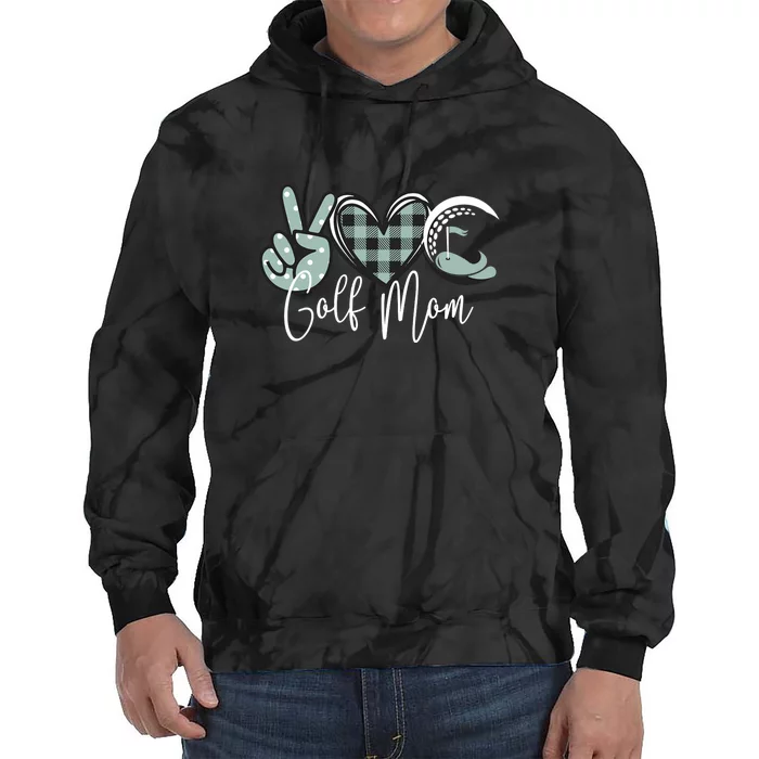 Peace Love Golf Mom Gift For Mother's Day Funny Golf Tie Dye Hoodie