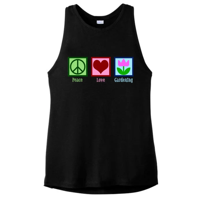 Peace Love Gardening Ladies Tri-Blend Wicking Tank