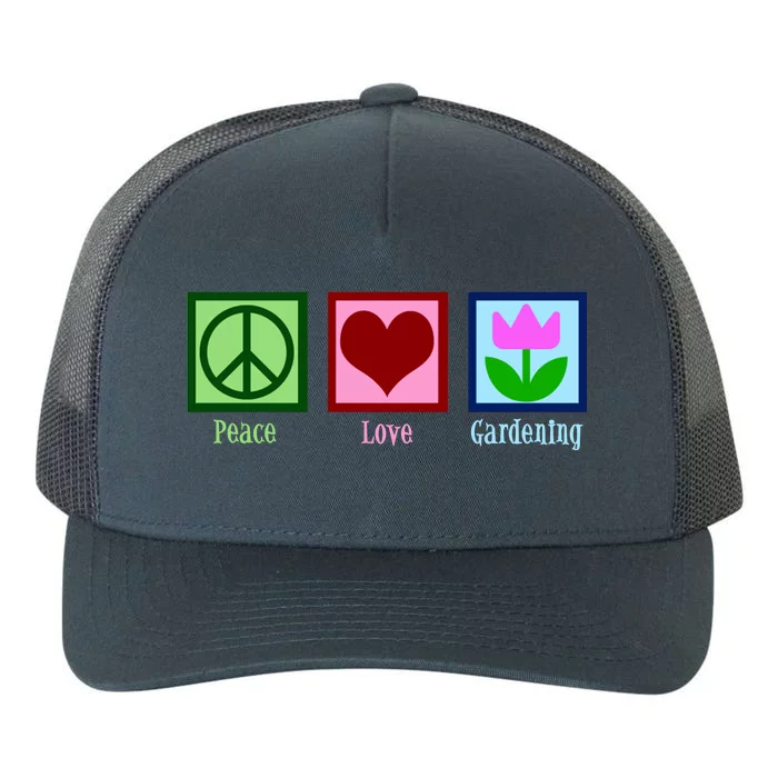 Peace Love Gardening Yupoong Adult 5-Panel Trucker Hat