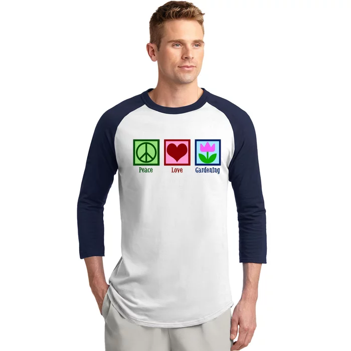 Peace Love Gardening Baseball Sleeve Shirt