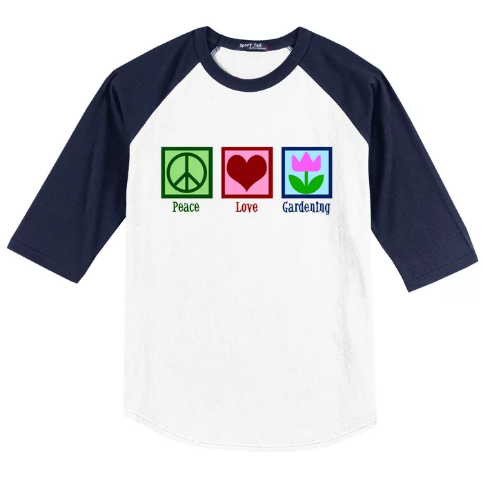 Peace Love Gardening Baseball Sleeve Shirt