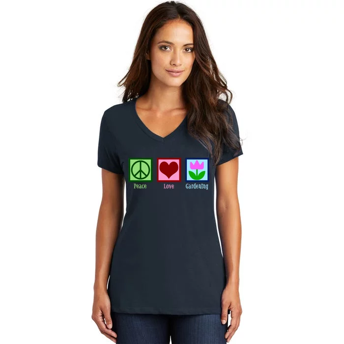 Peace Love Gardening Women's V-Neck T-Shirt