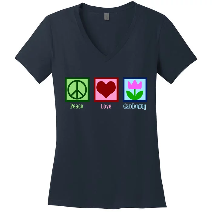 Peace Love Gardening Women's V-Neck T-Shirt