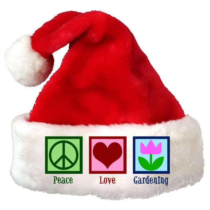 Peace Love Gardening Premium Christmas Santa Hat