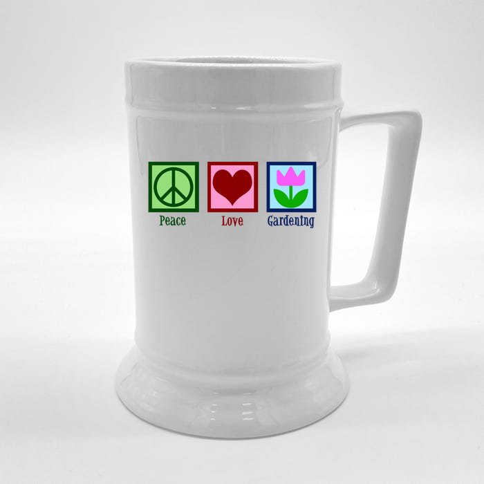 Peace Love Gardening Front & Back Beer Stein