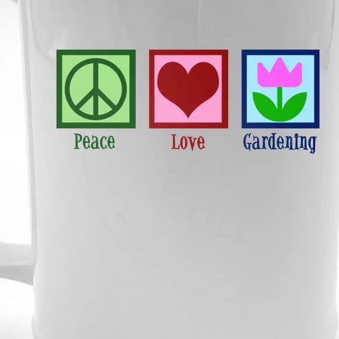 Peace Love Gardening Front & Back Beer Stein