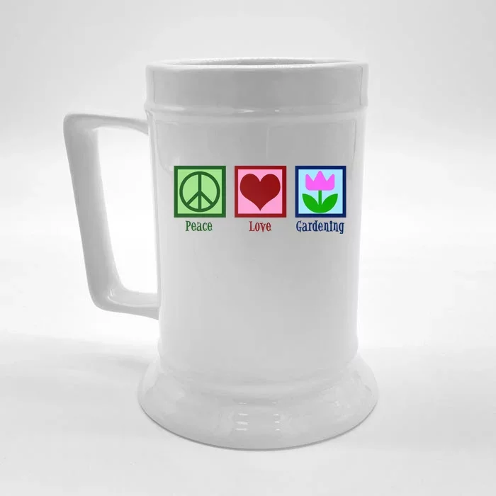 Peace Love Gardening Front & Back Beer Stein