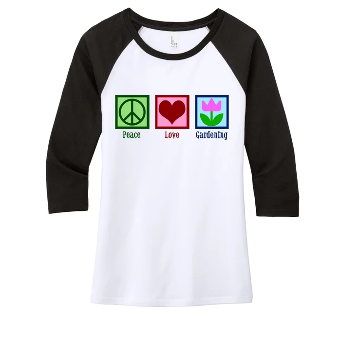 Peace Love Gardening Women's Tri-Blend 3/4-Sleeve Raglan Shirt