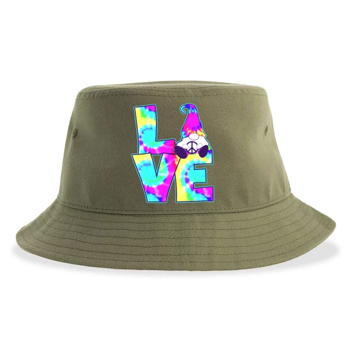 Peace Love Gnome Hippie Gnome Pshycodelic Love Decor Gift Sustainable Bucket Hat